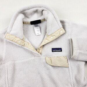 Patagonia Synchilla Snap T Fleece Pullover Womens XS White Outdoor Jacket FLAW